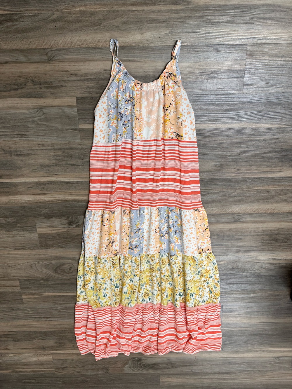GiGiO USA Floral Stripe Mixed Pattern Dress - Picture 6 of 7